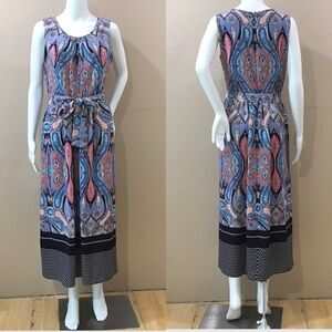 Talbots midi Dress blue paisley